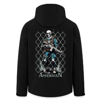 Squelette de guerrier américain - Veste softshell homme en polyester recyclé Stanley/Stella - noir - Dos - AI Model Male 185 light (185cm)