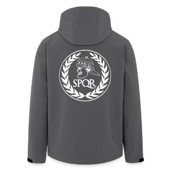 Tête de mort empire romain (blanc) - Veste softshell homme en polyester recyclé Stanley/Stella - charbon - Dos - AI Model Male 185 light (185cm)