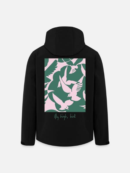 Fly High, Bird – Elegant Bird Design - Men’s Recycled Softshell Jacket by Stanley/Stella - black