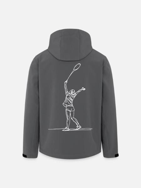 Badminton Player Sketch - Men’s Recycled Softshell Jacket by Stanley/Stella - black