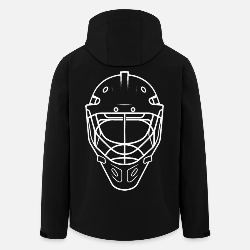 Eishockey Helm Line Art - Recycelte Männer Softshell-Jacke von Stanley/Stella - Schwarz