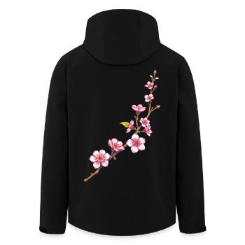 Blumen - Recycelte Männer Softshell-Jacke von Stanley/Stella - Schwarz - Hinten - AI Model Male 185 light (185cm)