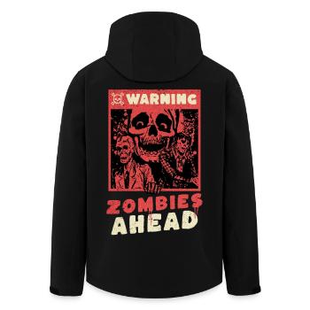 Horror - Warning Zombies Ahead - Recycelte Männer Softshell-Jacke von Stanley/Stella - Schwarz - Hinten - AI Model Male 185 light (185cm)