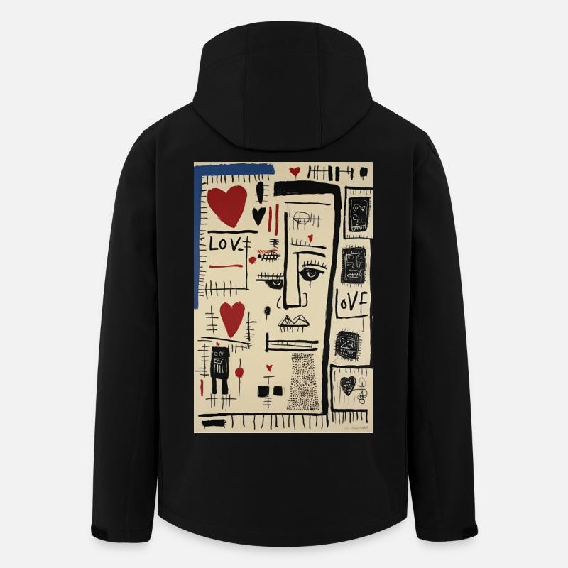 Cubist Face Love and Sketches - Men’s Recycled Softshell Jacket by Stanley/Stella - black
