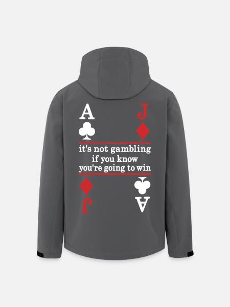 Poker Saying Card Motif - Men’s Recycled Softshell Jacket by Stanley/Stella - black