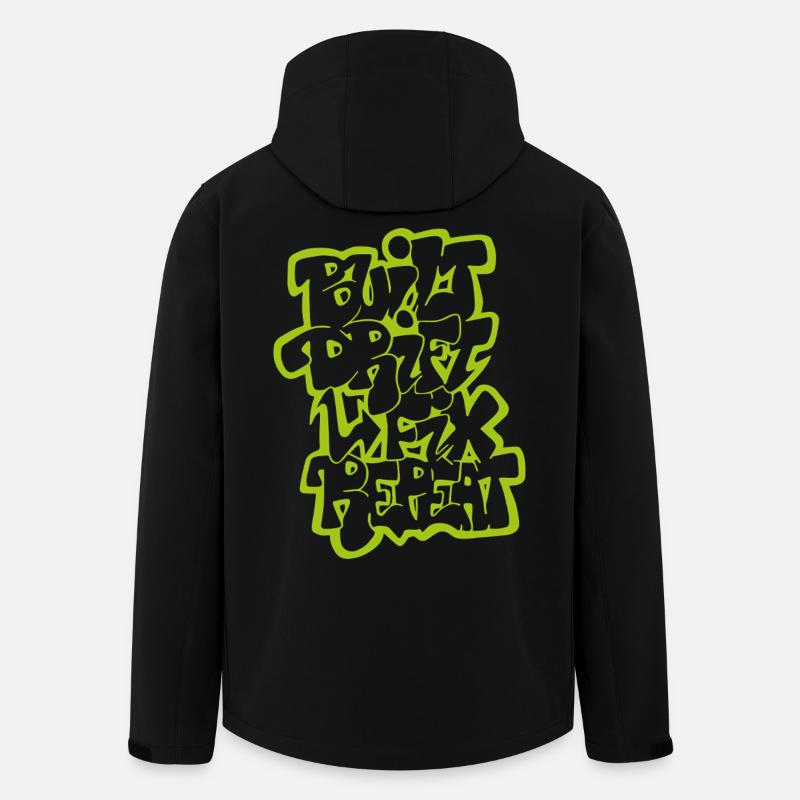 Dérivée construite Fix Repeat 02 - Veste softshell homme en polyester recyclé Stanley/Stella - noir