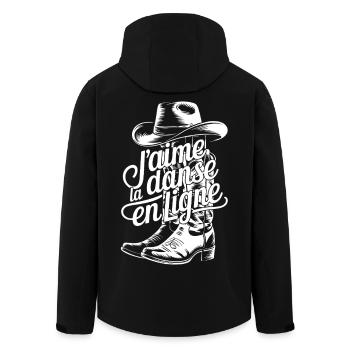 Botte Cowboy et lettrage fluide - Veste softshell homme en polyester recyclé Stanley/Stella - noir - Dos - AI Model Male 185 light (185cm)