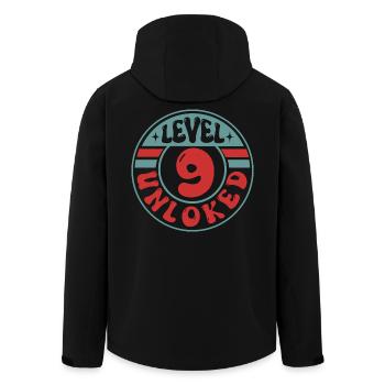 Level 9 Unlocked – Gamer Geburtstagsdesign - Recycelte Männer Softshell-Jacke von Stanley/Stella - Schwarz - Hinten - AI Model Male 185 light (185cm)