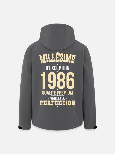 1986 – Millésime d’exception – Qualité premium - Veste softshell homme en polyester recyclé Stanley/Stella - noir