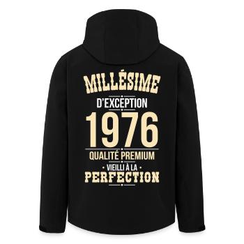 1976 – Millésime d’exception – Qualité premium - Veste softshell homme en polyester recyclé Stanley/Stella - noir - Dos - AI Model Male 185 light (185cm)