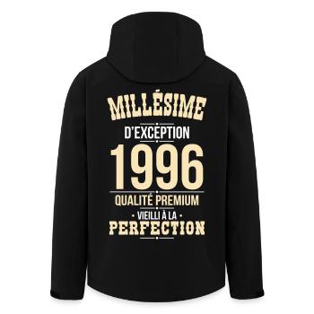 1996 – Millésime d’exception – Qualité premium - Veste softshell homme en polyester recyclé Stanley/Stella - noir - Dos - AI Model Male 185 light (185cm)