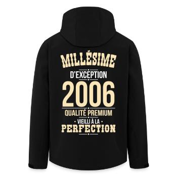 2006 – Millésime d’exception – Qualité premium - Veste softshell homme en polyester recyclé Stanley/Stella - noir - Dos - AI Model Male 185 light (185cm)