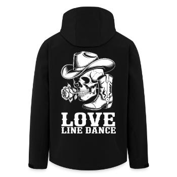 Danse en ligne de l’amour du crâne de cowboy - Veste softshell homme en polyester recyclé Stanley/Stella - noir - Dos - AI Model Male 185 light (185cm)