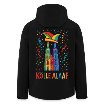 Costumes de Kölle Alaaf Cathédrale de Cologne Carnaval coloré - Veste softshell homme en polyester recyclé Stanley/Stella - noir - Dos - AI Model Male 185 light (185cm)