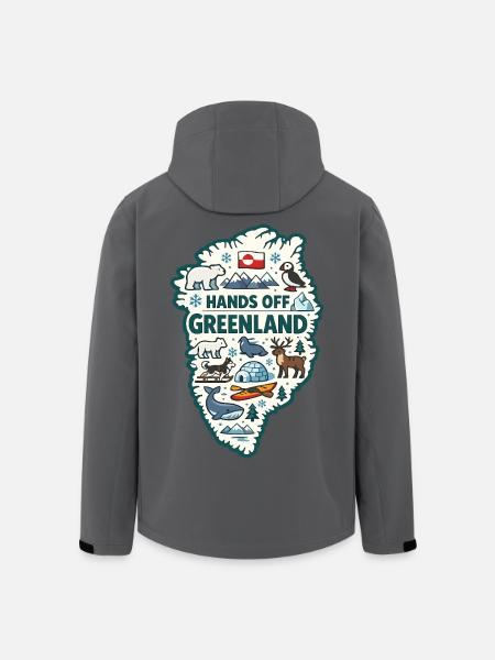 Hænderne væk fra Grønland Europa Solidaritet - Stanley/Stella herre softshelljakke i genanvendt polyester - sort