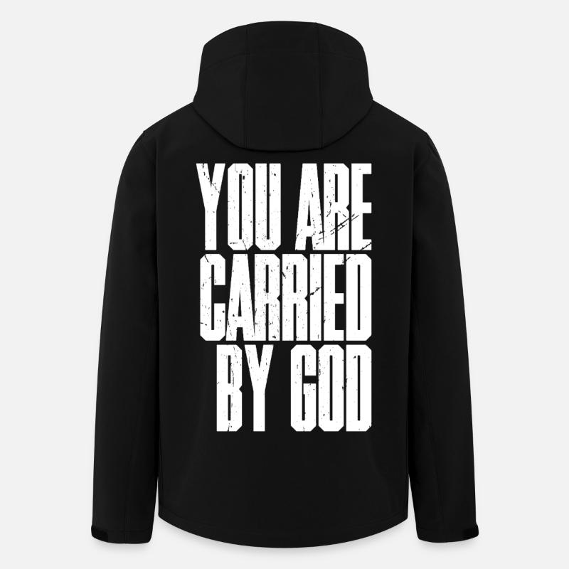 Tu es porté par Dieu - Veste softshell homme en polyester recyclé Stanley/Stella - noir