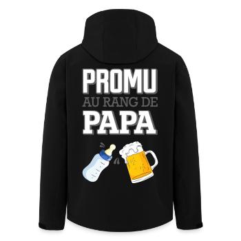 Promu au Rang de Papa Humour Naissance Bébé - Veste softshell homme en polyester recyclé Stanley/Stella - noir - Dos - AI Model Male 185 light (185cm)