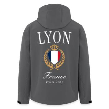 Marseille Frankreich Wappen Krone – Reise Souvenir - Recycelte Männer Softshell-Jacke von Stanley/Stella - Schwarz - Hinten - AI Model Male 185 light (185cm)