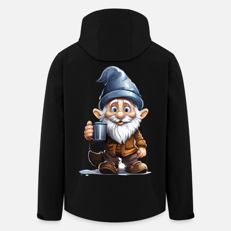 Gnom mit Kaffee Becher - Recycelte Männer Softshell-Jacke von Stanley/Stella - Schwarz