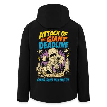 Attack of the gigantic deadline - Men’s Recycled Softshell Jacket by Stanley/Stella - black - Back - AI Model Male 185 light (185cm)