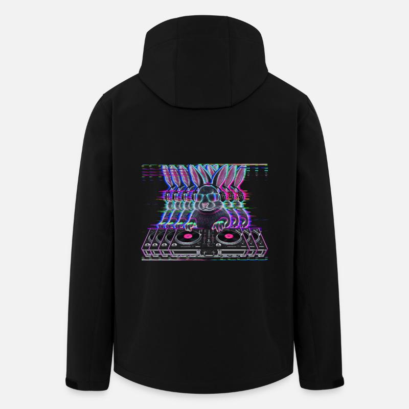 Cyberpunk Neon Beat DJ Hase - Recycelte Männer Softshell-Jacke von Stanley/Stella - Schwarz