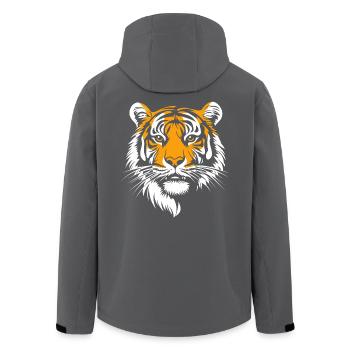 Tiger Portrait Raubkatze Tiere Tier - Recycelte Männer Softshell-Jacke von Stanley/Stella - Schwarz - Hinten - AI Model Male 185 light (185cm)