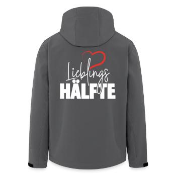 Lieblingshälfte mit Herz - Recycelte Männer Softshell-Jacke von Stanley/Stella - Schwarz - Hinten - AI Model Male 185 light (185cm)