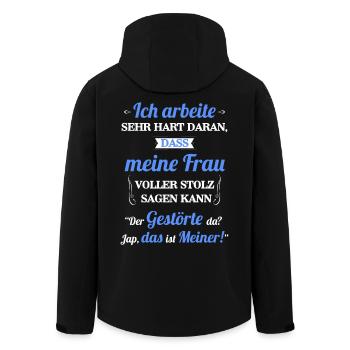 Ich arbeite sehr hart daran - Gestörter - Recycelte Männer Softshell-Jacke von Stanley/Stella - Schwarz - Hinten - AI Model Male 185 light (185cm)