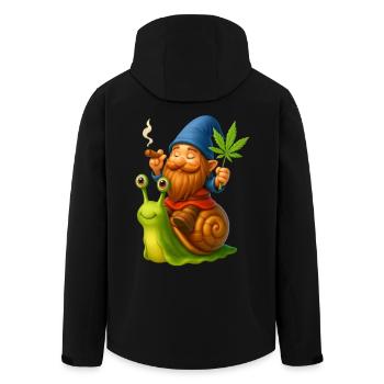 Cooler Zwerg kiffend auf Schnecke - Cannabis -Weed - Recycelte Männer Softshell-Jacke von Stanley/Stella - Schwarz - Hinten - AI Model Male 185 light (185cm)