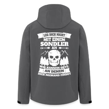 Sondler Sondeln lustiges Geschenk Spruch - Orte - Recycelte Männer Softshell-Jacke von Stanley/Stella - Anthrazit - Hinten - AI Model Male 185 light (185cm)