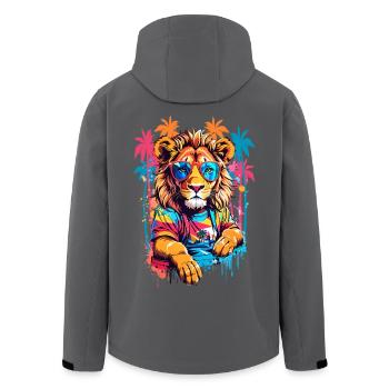 Cool Lion - Men’s Recycled Softshell Jacket by Stanley/Stella - black - Back - AI Model Male 185 light (185cm)