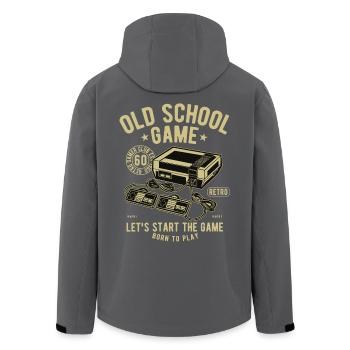 Old School Game Videogame Gaming Retro Vintage - Men’s Recycled Softshell Jacket by Stanley/Stella - black - Back - AI Model Male 185 light (185cm)