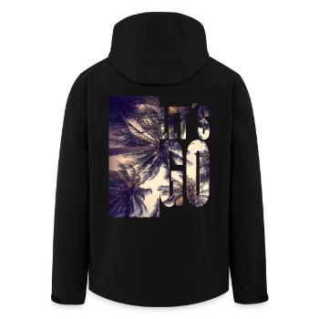 Lets Go To The Beach / Palmen / Let's Go / Sun - Recycelte Männer Softshell-Jacke von Stanley/Stella - Schwarz - Hinten - AI Model Male 185 light (185cm)