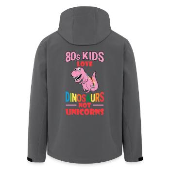 80er Kinder lieben Dinosaurier, nicht Einhörner! - Recycelte Männer Softshell-Jacke von Stanley/Stella - Schwarz - Hinten - AI Model Male 185 light (185cm)