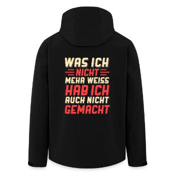 Was ich nicht mehr weiß hab ich auch nicht gemacht - Recycelte Männer Softshell-Jacke von Stanley/Stella - Schwarz - Hinten - AI Model Male 185 light (185cm)