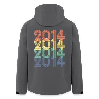 Cool Retro 2014, 9 Jahre alt, Kinder zum 9. Geburtstag - Recycelte Männer Softshell-Jacke von Stanley/Stella - Schwarz - Hinten - AI Model Male 185 light (185cm)