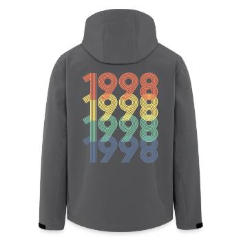 Cool Retro 1998, 24 Years Old, 24th Birthday Gift - Men’s Recycled Softshell Jacket by Stanley/Stella - black - Back - AI Model Male 185 light (185cm)