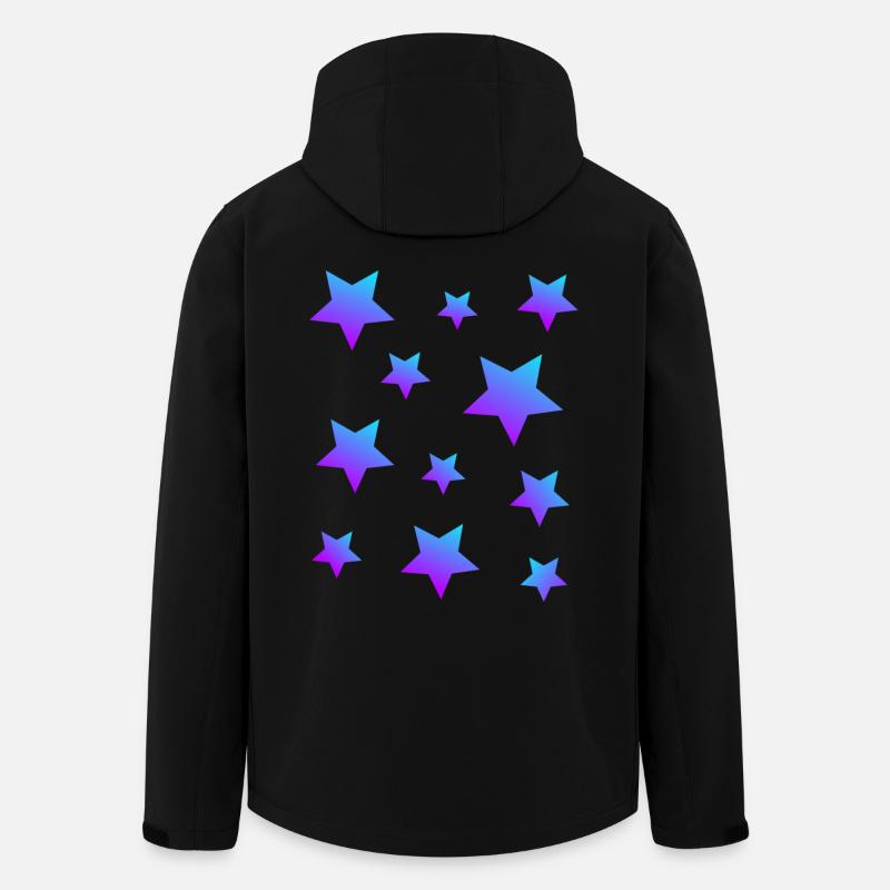 Star Star Pack Blue-Purple - Men’s Recycled Softshell Jacket by Stanley/Stella - black