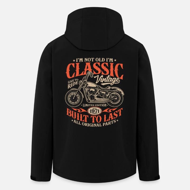 Jahrgang 1971 geboren Motorrad Geburtstag Geschenk - Recycelte Männer Softshell-Jacke von Stanley/Stella - Schwarz