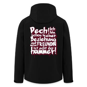 Meine Freundin ist der hammer! - Recycelte Männer Softshell-Jacke von Stanley/Stella - Schwarz - Hinten - AI Model Male 185 light (185cm)