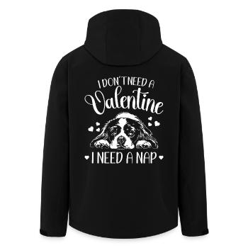 Cavalier King Charles Spaniel Valentine Wilsigns - Men’s Recycled Softshell Jacket by Stanley/Stella - black - Back - AI Model Male 185 light (185cm)