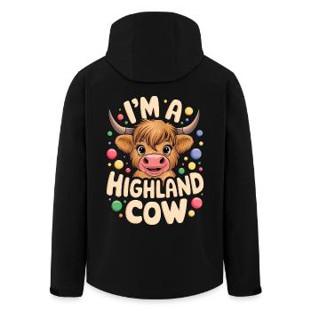 Highland Cow Costume Cow Carnival Highland Cattle - Men’s Recycled Softshell Jacket by Stanley/Stella - black - Back - AI Model Male 185 light (185cm)