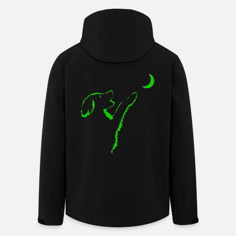 Chien regarde la lune - Veste softshell homme en polyester recyclé Stanley/Stella - noir