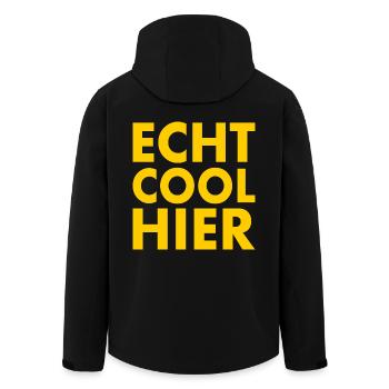 Echt cool hier - Recycelte Männer Softshell-Jacke von Stanley/Stella - Schwarz - Hinten - AI Model Male 185 light (185cm)