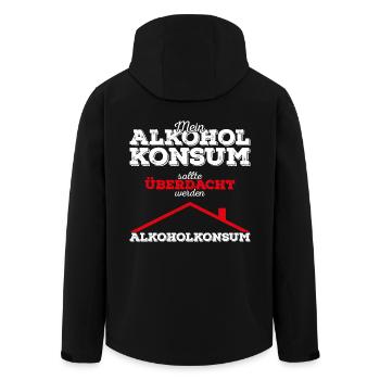 Mein Alkoholkonsum sollte überdacht werden! - Recycelte Männer Softshell-Jacke von Stanley/Stella - Schwarz - Hinten - AI Model Male 185 light (185cm)