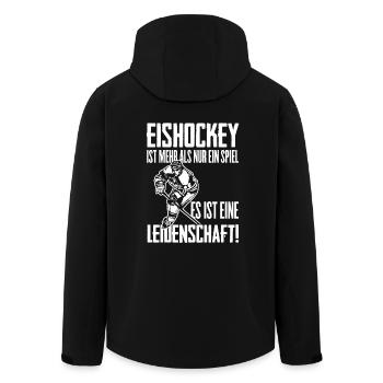 Eishockey ist mehr als nur ein Spiel! - Recycelte Männer Softshell-Jacke von Stanley/Stella - Schwarz - Hinten - AI Model Male 185 light (185cm)