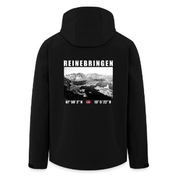 Reinebringen auf den Lofoten in Norwegen - Recycelte Männer Softshell-Jacke von Stanley/Stella - Schwarz - Hinten - AI Model Male 185 light (185cm)