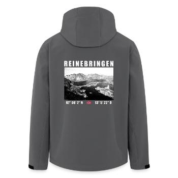 Reinebringen auf den Lofoten in Norwegen - Recycelte Männer Softshell-Jacke von Stanley/Stella - Anthrazit - Hinten - AI Model Male 185 light (185cm)
