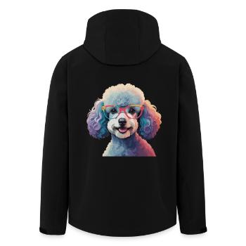 Caniche chien avec des lunettes Cool Coloré - Veste softshell homme en polyester recyclé Stanley/Stella - noir - Dos - AI Model Male 185 light (185cm)