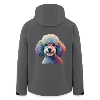 Caniche chien avec des lunettes Cool Coloré - Veste softshell homme en polyester recyclé Stanley/Stella - charbon - Dos - AI Model Male 185 light (185cm)
